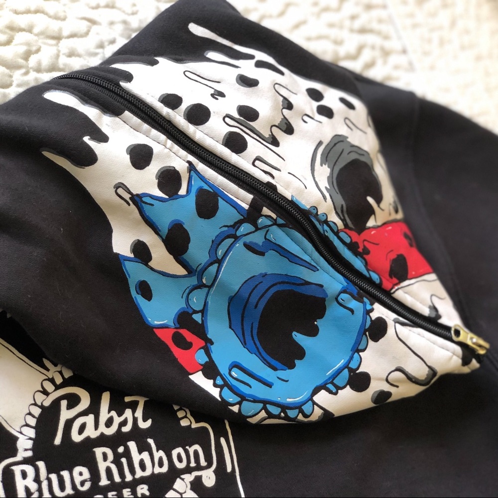 Pabst Blue Ribbon Bape Style Hoodie Hand Painted